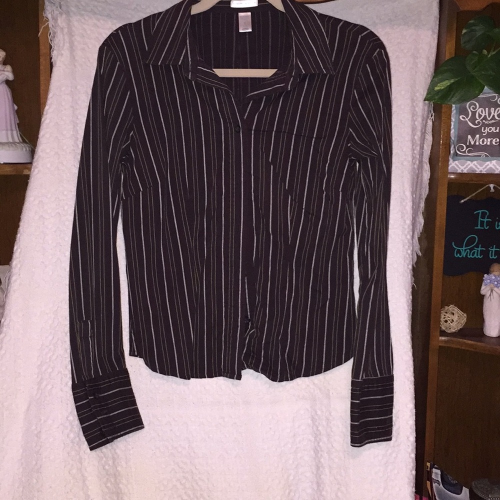 Striped Button Down Blouse